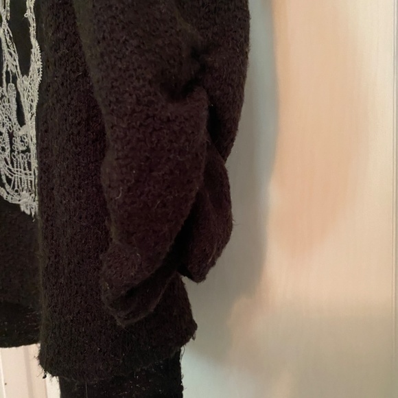 Black Embroidered Skull Sweater - Picture 3 of 5
